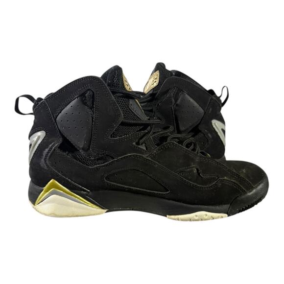 Air Jordan 7 True Flight Retro Sneaker Men’s Size 8 Black Gold Basketball - Picture 7 of 8